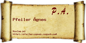 Pfeiler Ágnes névjegykártya